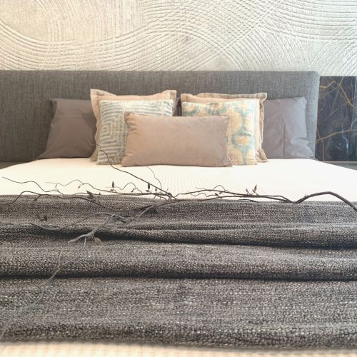 Blancahome allestimento negozio Lago Store zona notte letto matrimoniale